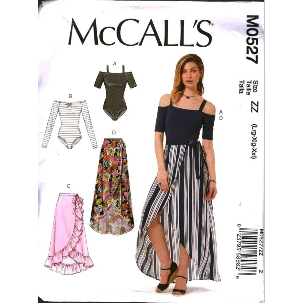 McCall's M0527 Misses Bodysuits and Wrap Skirts Sewing Pattern Size ZZ Lrg